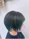 【インナーカラー】×【グリーン】