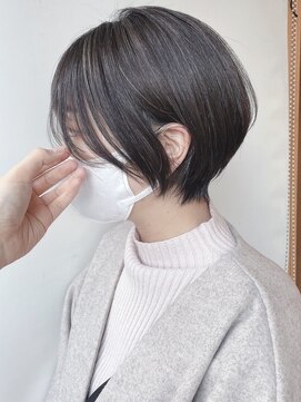 モリオフロムロンドン 原宿本店(morio from London) 【morio 原宿】丸みマッシュショート 耳かけ ハイライト