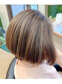 グラデーションボブ縮毛矯正