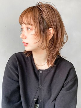 レクタ(RECTA) レイヤーロングオリーブアッシュアッシュベージュ前髪パーマ4