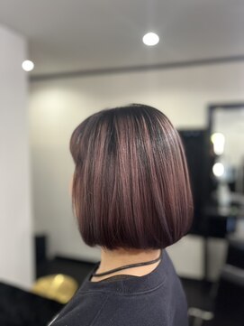 シックス(NO.6) ピンクパープルバレイヤージュボブ