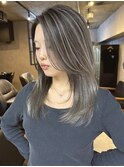 バレイヤージュ、ハイライト、ダブルカラー、レイヤーカット、