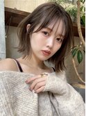 韓国ヘアハッシュカットレイヤーカットグレージュブリーチ無し