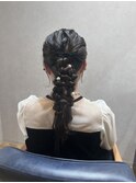 ヘアセット☆ふわふわツイン編みおろしポニー♪【KOTOMI】