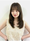 横浜ミディアムウルフレイヤーロングハッシュカットくびれヘア