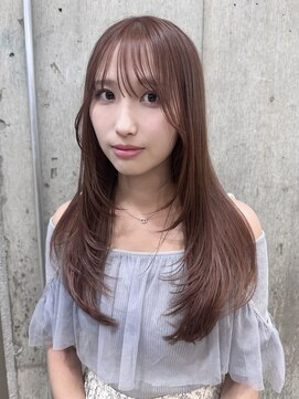 サンク 原宿 表参道(cinq) ダブルカラーハイトーンカラーピンクブラウンベージュカラー30代