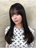 縮毛矯正/美髪レイヤーカット/ミディアムレイヤー/顔周り