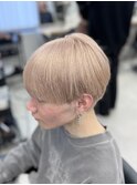 ミルクティーベージュマッシュメンズブリーチメンズハイトーン