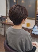 6白髪染め/白髪ぼかしハイライト/まろやかブラウン/ショート