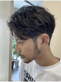 渋谷メンズパーマフェザーパーマシャドウパーマセンターパート