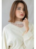 オレンジブラウンくびれヘア小顔ワンレンボブZ戸頭10代20代30代