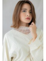 カバーヘア イヴ 戸頭店(COVER HAIR EVE) オレンジブラウンくびれヘア小顔ワンレンボブZ戸頭10代20代30代