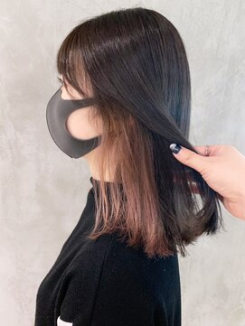 アイティーバイアルバム 八王子店(IT by ALBUM) インナーピンクミディアム_マロンベージュAラインボブ_ba318091