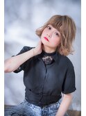 〈mielhair新宿〉外はね　ガーリー　ボブ　ハイトーン