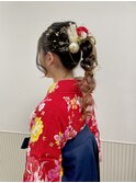 ★卒業式★　着付け　袴　ポニーテール　和装　【クオート尾花】
