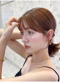 韓国風前髪×ショコラアッシュ【髪質改善/新宿/ふんわりカール】