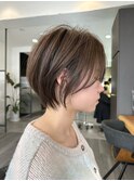 大人ラフウェーブ20代30代40代ボブブラウンスウィングショート