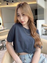 ロンドメリア 天神大名店(Lond Melia)&nbsp;★グレージュカラー斜めバングデザインカラーシルキー ベージュ