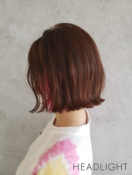 アーサスバイヘッドライト 古河店(ursus by HEADLIGHT) 外ハネボブ×ピンクイヤリングカラー