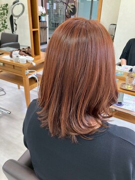 フレアヘアー(flair hair) 【オレンジカラーで初夏スタイル】