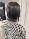 福山美容室caary 切りっぱなしミニボブ外ハネストレート20代30代