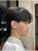 毛流れセンターパートニュアンスパーマカルマヘアメンズパーマ