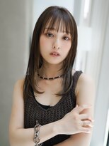 ギークス(GEEKS) 【GEEKS渋谷】顔周りレイヤー/伸ばしかけロング/グレージュ/小顔