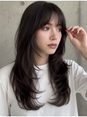 フェイスフレーミングルーツカラー天使の羽バングネオウルフボブ