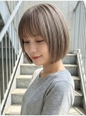切りっぱなしボブ/ストレートボブ/ハイトーンボブ