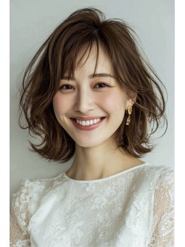 レリーオーファ 六甲(RelyOfa) 外ハネショートボブ×骨格補正[六甲/髪質改善/白髪ぼかし]