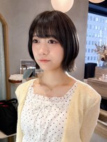 ロンドアジュール 横浜(Lond azur)&nbsp;顔周りカット/レイヤーボブ/ミルクティーベージュ/韓国巻き