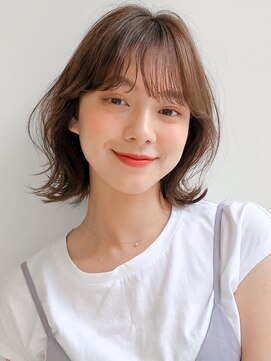 エトラ 渋谷店(etora) 前髪 切りっぱなしボブ  ダークブルー"