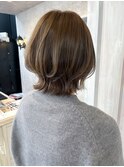 福山人気くすみベージュ夏くびれレイヤーボブ小顔イルミナカラー