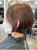 調布ショートヘア顔周りレイヤーカットダブルカラーショートボブ