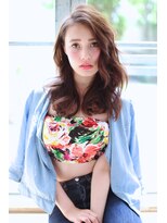 ノラ ヘアーサロン(NORA HAIR SALON) NORA【ERI】小顔斜めかき上げバング外国人風グレージュカール