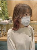【Lond fleur石畑結華】インナーカラー外ハネ切りっぱなしヘア