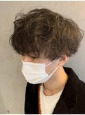無造作スパイラルパーマ刈り上げマッシュメンズパーマ