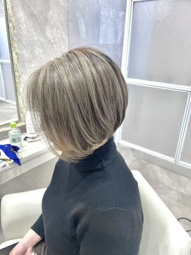 イマジナシオン(Imagination+) 【ショートヘア専門イマジナシオン】前下がりボブ＋ハイライト