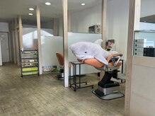 アニーヘアー(a n i hair)の雰囲気（施術台。仕切られつつも開放感のあるアットホームな空間です。）