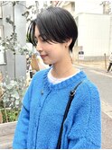 NUDE黒髪前髪なしショートハンサムショート大人ショートボブ