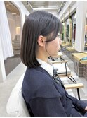 簡単スタイリング耳かけ内巻き肩ラインボブヘア