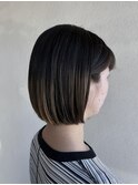 ミニボブ　毛先ニュアンスカラー　アンブレラカラー