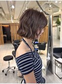 ☆ミディアムパーマデジタルパーマボブパーマチェリーブラウン