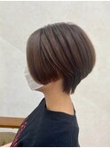 前下がりショートボブ丸みショート/アースカラー/30代40代50代
