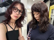 ダメージを抑え、ツヤと質感を両立。【パーマの立体感と透明感カラー】で、ワンランク上の旬顔に。