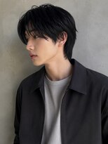 キュー(Cue_) メンズ韓国センターパート毛流れストレートニュアンスパーマ