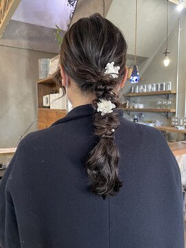 インディゴドロップ(indigo drop) 編みおろしアレンジ