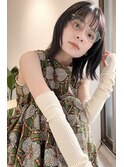中川 前髪カット顔まわり似合わせ外ハネくびれレイヤーミディ