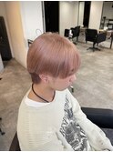 ピンクベージュ/メンズショート/髪質改善ストレート