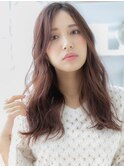 外国人風ハイライトカラー小顔かきあげバングh4越谷20代30代40代